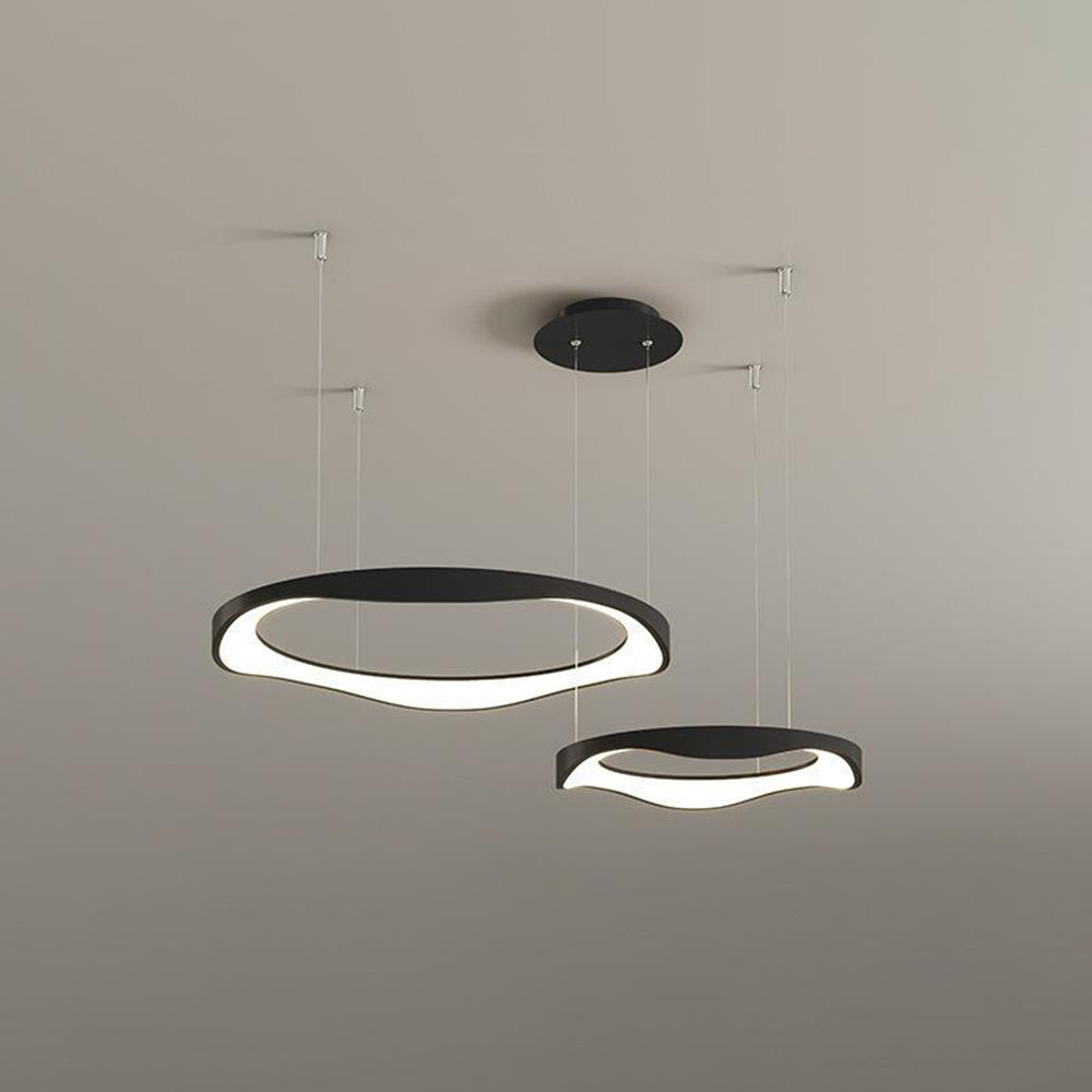Arisha Pendant Light Rond Modern,  Black/White, Dining Room
