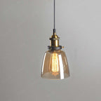 June Industrial Glass Pendant Light Clear/Amber/Smoke Grey