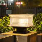 Ray Contemporary LED Rectangular Metal Outdoor Lamp, Black