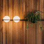 Ray Modern Globe Metal/ Solar Outdoor Wall Lamp Plant Pot, Black/White