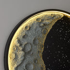 Aria Modern Astronaut Moon Metal Black Wall Lamp
