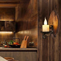 Epoch Vintage Leaf Shape Wood Metal Wall Lamp