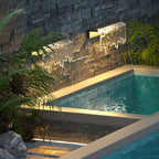 Ray Modern Minimalist Water Texture Metal/ Solar Waterproof Outdoor Wall Lamp, Black