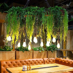 Ritta Natural Decorative Rectangular Plant Metal Pendant Light Green