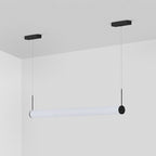 Ray Modern Cylinder White Pendant Light, Metal/