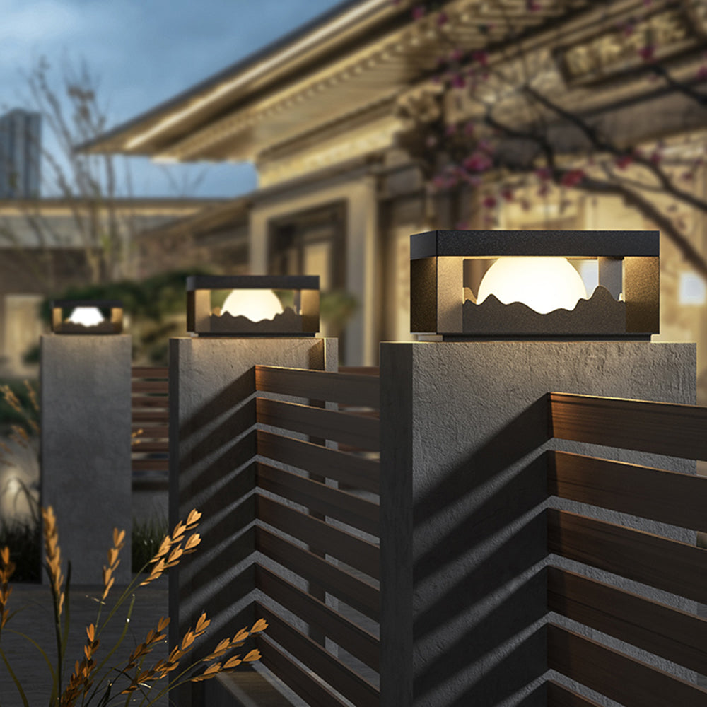 Ray Modern Mountain Metal Outdoor Lamp, Warm Light