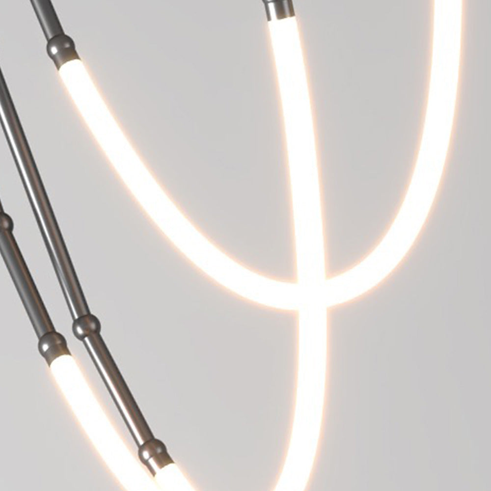 Arisha Modern Linear Metal/Silicone Pendant Light, Black