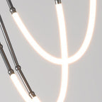 Arisha Modern Linear Metal/Silicone Pendant Light, Black
