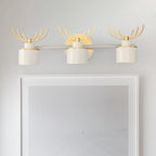 Arisha Modern Deer Metal/ Wall Lamp, Gold & White, Bathroom