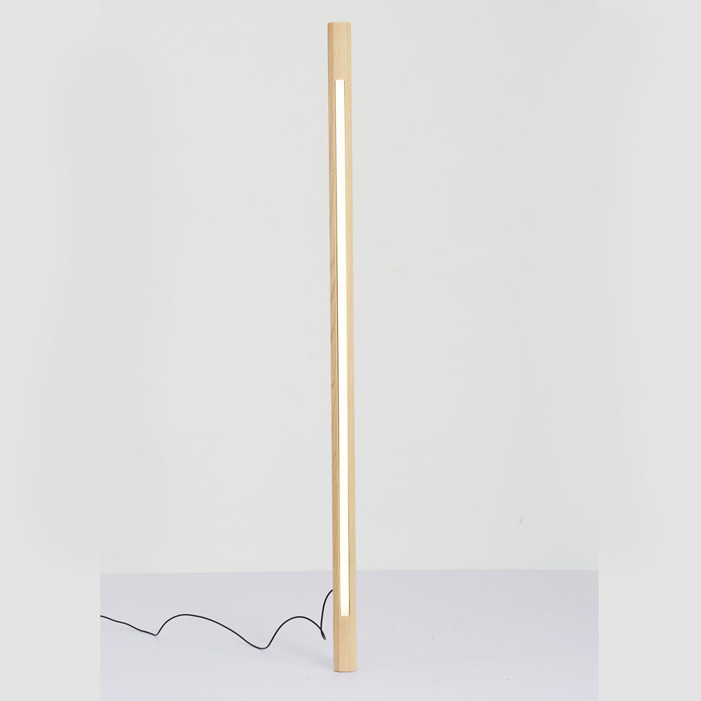 Ozawa Minimalist Linear Floor Lamp, Wood/, Living Room