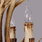 Silva Retro Deer Antlers Candle light Horn Resin Chandelier