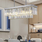 Kristy Modern Art Deco LED Pendant Light, Crystal/Metal