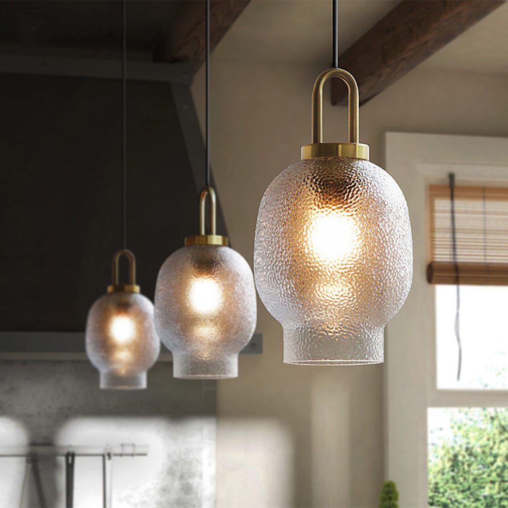 Valentina Minimalist Blown Frosted Clear Glass Pendant Light