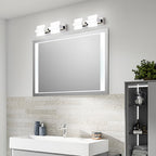 Arisha Modern Square Metal/ Wall Lamp, Silver, Bathroom