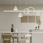 Arisha Contemporary Geometric Style Linear Metal Pendant Light White/Black