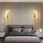 Kristy Modern Gold Feather Wall Lamp, 3 Style