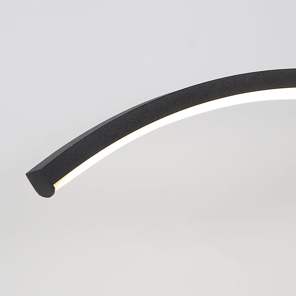 Arisha Minimalist Wave Linear Metal Wall Lamp, Black/White