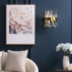 Kristy Decorative Geometric Crystal/Metal Wall Lamp, Gold
