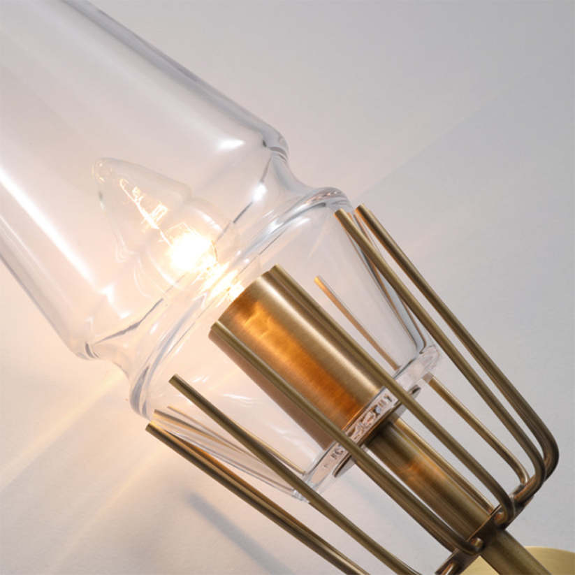 Arisha Vintage Lantern Glass Wall Lamp, Gold