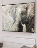 Monochrome Elephant Oil Painting