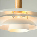 Valentina Modern LED Pendant Light White Wood Metal Bedroom