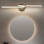 Arisha Modern Arc Wall Lamp, Silver, Metal/, Front Mirror Vanity