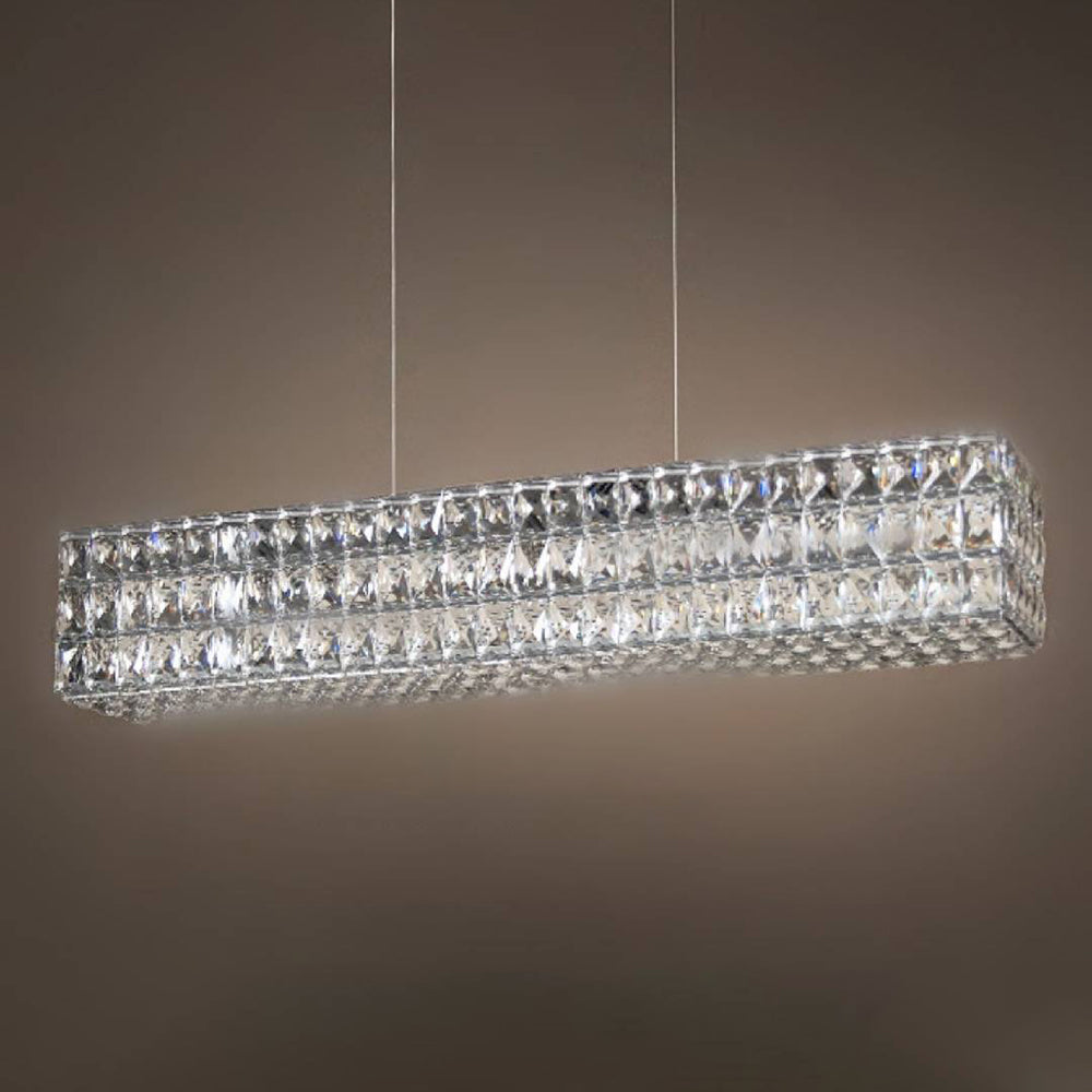 Kristy Rectangular Luxury Crystal Chandelier, 2 Colour