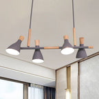 Valentina Nordic Multi Rope Wood Pendant Light, White/Green/Gray
