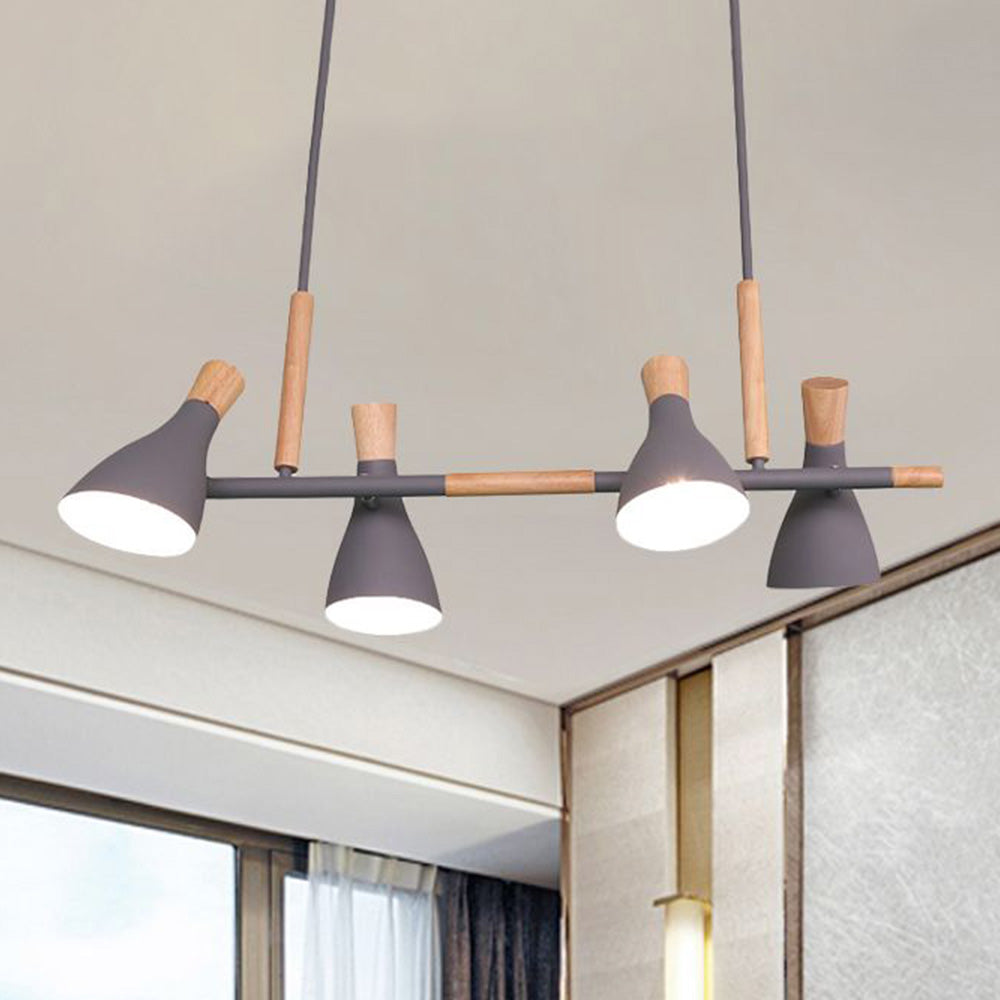 Valentina Nordic Multi Rope Wood Pendant Light, White/Green/Gray