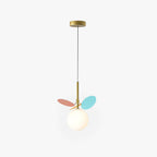 Arisha Art Deco Globe Pendant Light, Multi-Color/White, Metal/Glass