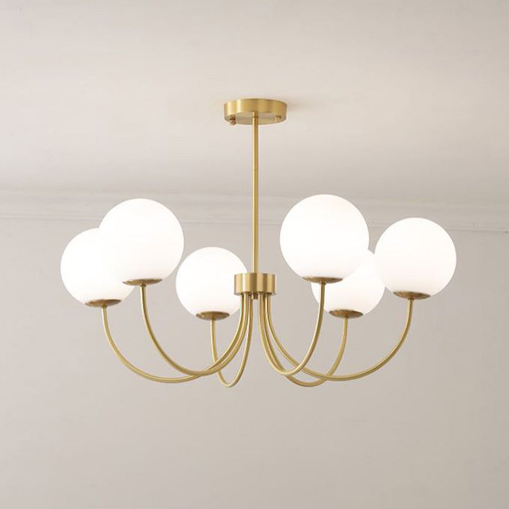 Valentina Modern Ball Bubble Metal/Glass Chandelier, Gold