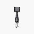 Alessio Modern Cylinder Mesh Screen Metal Floor Lamp, Black