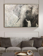 Monochrome Elephant Oil Painting