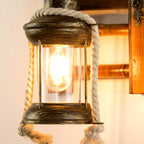 Epoch Vintage Lantern Shape Wood Metal Wall Lamp