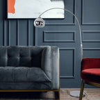 Salgado Modern Arc Metal Floor Lamp, Chrome, Study/Bedroom