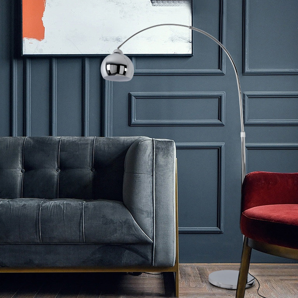 Salgado Modern Arc Metal Floor Lamp, Chrome, Study/Bedroom