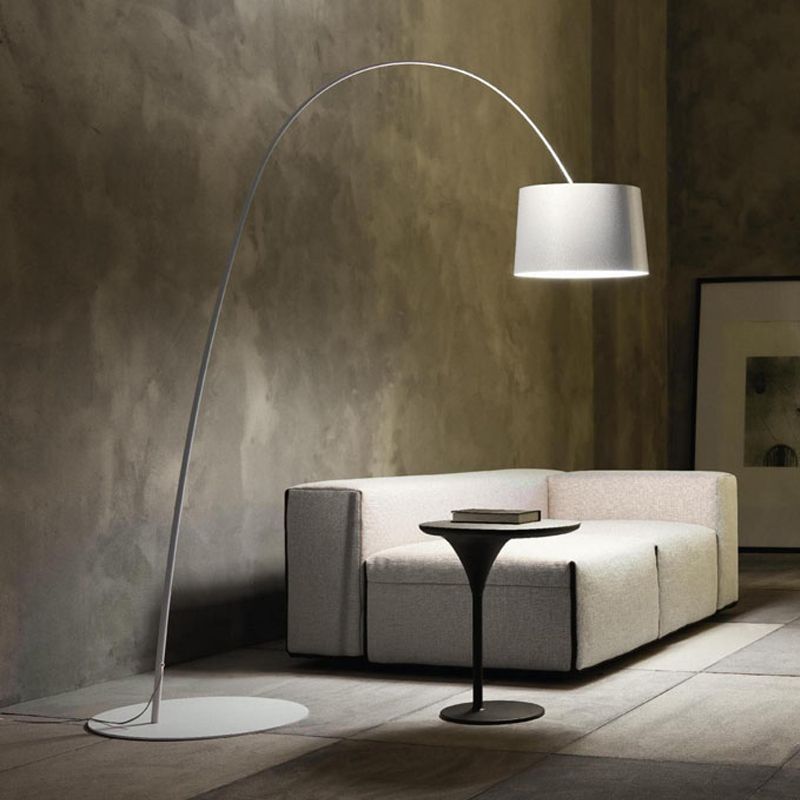 Eryn Floor Lamp Cool Modern, Metal Arc, Black/White/Red/Blue, Bedroom