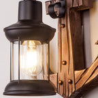 Epoch Anchor Lantern Wall Lamp, Vintage/Antique, Wood, Bedroom