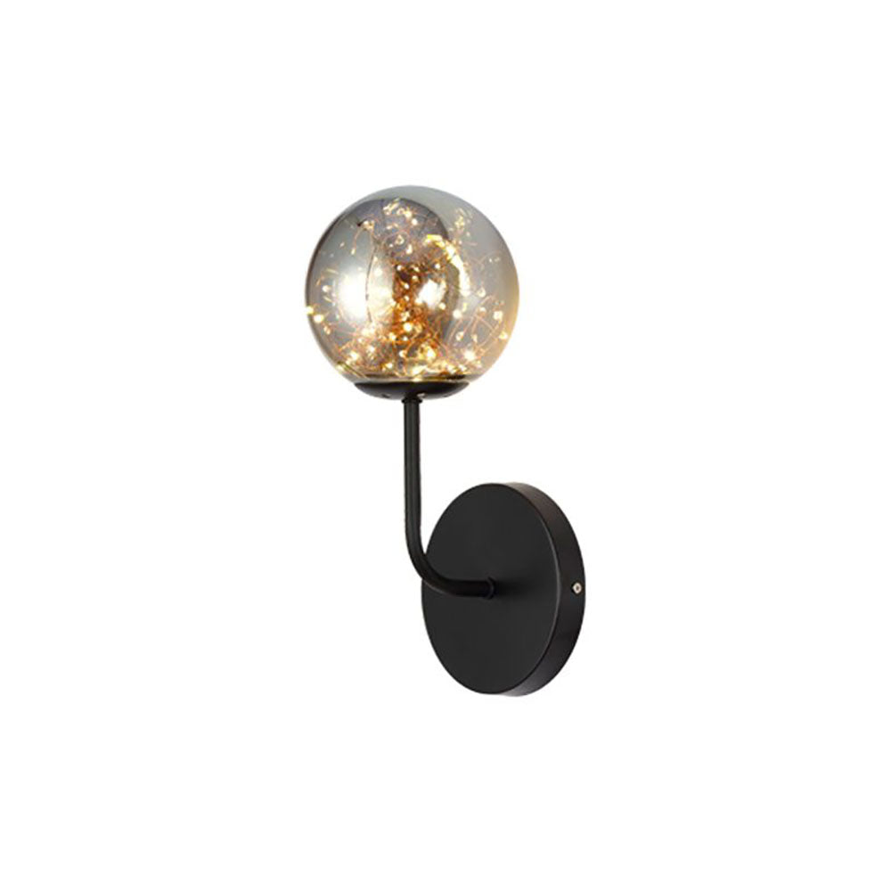 Valentina Wall Lamp Starry Globe Art Deco, Black/Gold, Bedroom