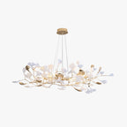 Olivia Ginkgo Leaf Modern Petal Shaped Metal Chandelier, Gold