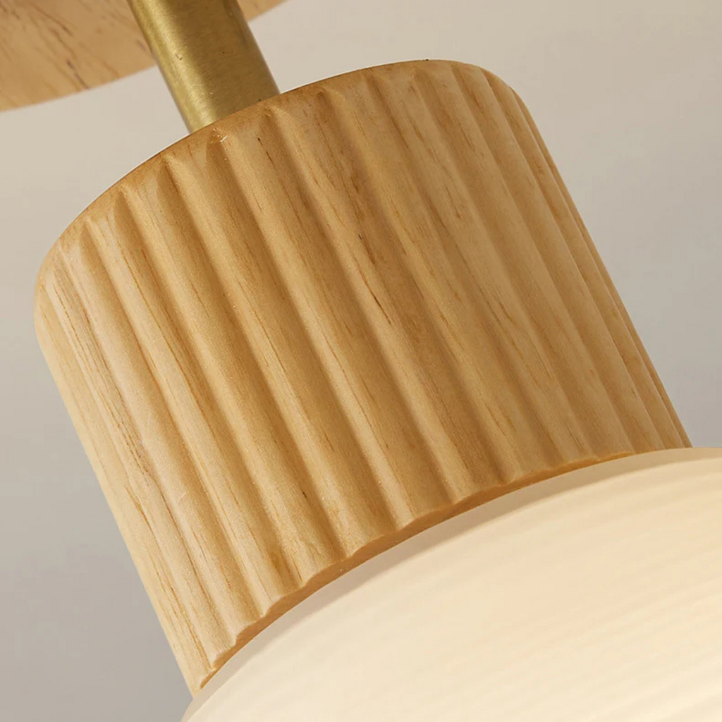 Arisha Minimalist Flush Mount Ceiling Light Wood/Walnut Hallway