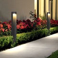 Ray Modern Metal Cylindrical Outdoor Path Light, Black