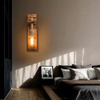 Epoch Vintage Rectangular LED Wall Light, Wood/Hemp Rope, Dining Room