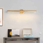 Muto Modern Linear Wooden Mirror Front Vanity Wall Lamp