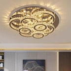 Kristy Modern Multi Ring Metal And Crystal Pendant Light