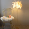 O'Moore Modern Natural Ostrich Feather Gold-plated Floor Lamp