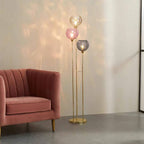 Mira Designer Bubble Floor Lamp, Metal/Glass