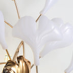 Olivia Decorative Flower in Golden White Ceramic Wall Lamp