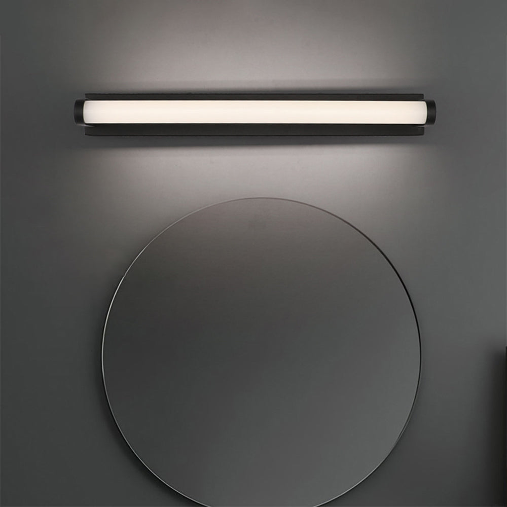 Arisha Minimalist Linear Cylindrical Metal/ Wall Lamp, Black, Bathroom