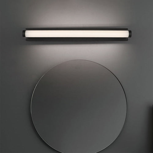 Arisha Minimalist Linear Cylindrical Metal/ Wall Lamp, Black, Bathroom